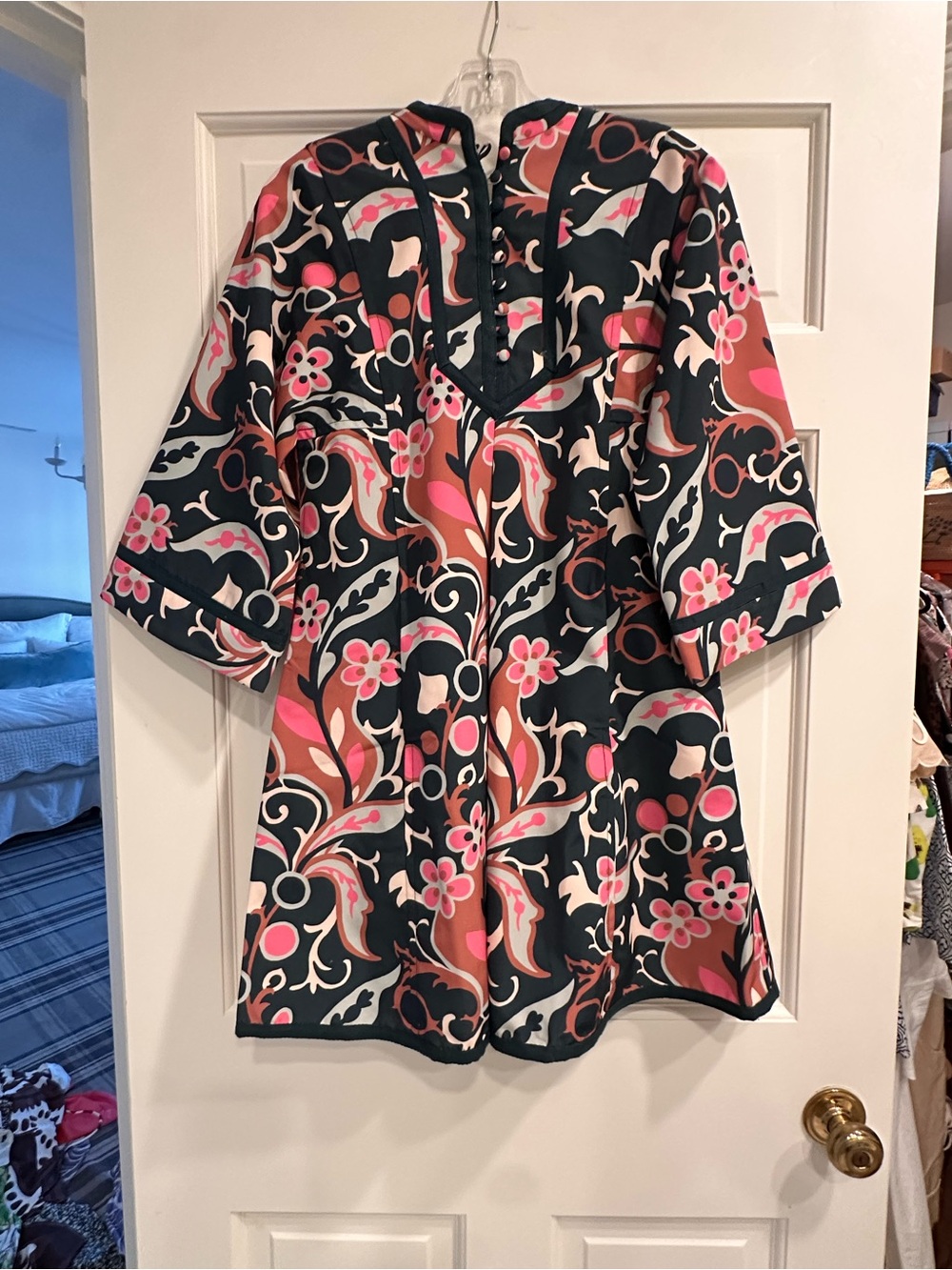 Tuckernuck Floral-Print caftan mini dress